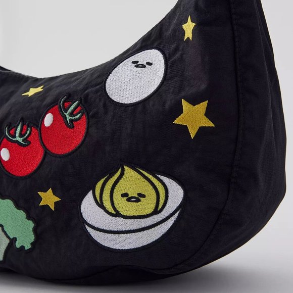 NWT Baggu Crescent Bag Medium - Embroidered Gudetama - Picture 5 of 8